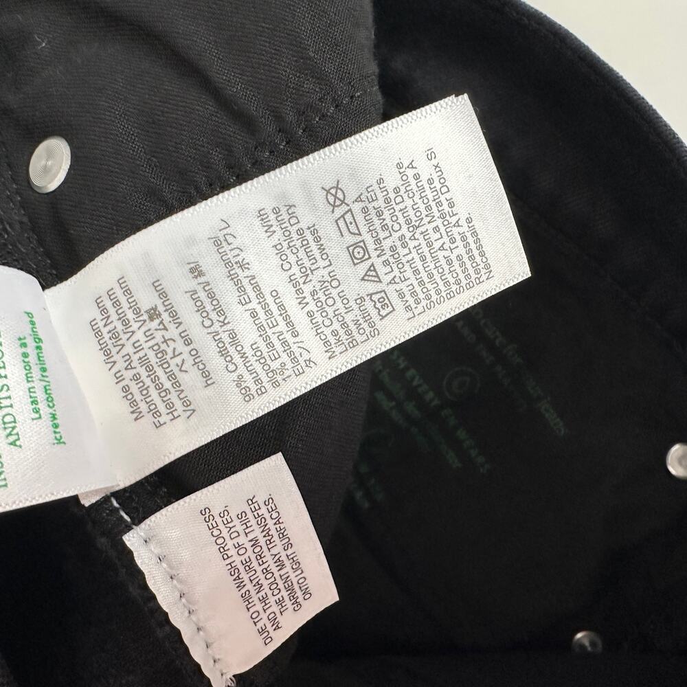J.Crew Classic Straight Jean Washed Black Stretch High Rise Organic US 31 NWT - Picture 9 of 9